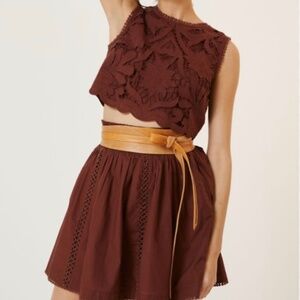 Anthropologie Lace Shell Top and Skirt Set